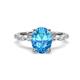 1 - Laila 2.98 ctw Blue Topaz Oval Shape (9x7 mm) Hidden Halo Engagement Ring 