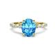 1 - Laila 2.98 ctw Blue Topaz Oval Shape (9x7 mm) Hidden Halo Engagement Ring 