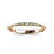 5 - Reina 2.00 mm Peridot and Diamond 7 Stone Wedding Band 