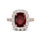 1 - Jazmine 4.34 ctw Red Garnet Antique Cushion Shape (9x7 mm) accented Lab Grown Diamond  Engagement Ring 