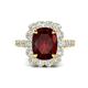 1 - Jazmine 4.34 ctw Red Garnet Antique Cushion Shape (9x7 mm) accented Lab Grown Diamond  Engagement Ring 