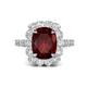 1 - Jazmine 4.34 ctw Red Garnet Antique Cushion Shape (9x7 mm) accented Lab Grown Diamond  Engagement Ring 