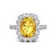 1 - Jazmine 3.62 ctw Citrine Antique Cushion Shape (9x7 mm) accented Lab Grown Diamond  Engagement Ring 