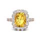 1 - Jazmine 3.62 ctw Citrine Antique Cushion Shape (9x7 mm) accented Lab Grown Diamond  Engagement Ring 