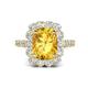 1 - Jazmine 3.62 ctw Citrine Antique Cushion Shape (9x7 mm) accented Lab Grown Diamond  Engagement Ring 