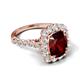 3 - Jazmine 4.34 ctw Red Garnet Antique Cushion Shape (9x7 mm) accented Lab Grown Diamond  Engagement Ring 