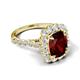3 - Jazmine 4.34 ctw Red Garnet Antique Cushion Shape (9x7 mm) accented Lab Grown Diamond  Engagement Ring 