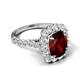 3 - Jazmine 4.34 ctw Red Garnet Antique Cushion Shape (9x7 mm) accented Lab Grown Diamond  Engagement Ring 