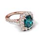 3 - Jazmine 4.24 ctw London Blue Topaz Antique Cushion Shape (9x7 mm) accented Lab Grown Diamond  Engagement Ring 