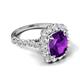 3 - Jazmine 3.62 ctw Amethyst Antique Cushion Shape (9x7 mm) accented Lab Grown Diamond  Engagement Ring 