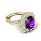 3 - Jazmine 3.62 ctw Amethyst Antique Cushion Shape (9x7 mm) accented Lab Grown Diamond  Engagement Ring 