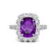 1 - Jazmine 3.62 ctw Amethyst Antique Cushion Shape (9x7 mm) accented Lab Grown Diamond  Engagement Ring 