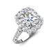 4 - Jazmine 4.14 ctw IGI Certified Lab Grown Diamond Antique Cushion Shape (9x7 mm) accented Lab Grown Diamond  Engagement Ring 