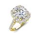 4 - Jazmine 4.14 ctw IGI Certified Lab Grown Diamond Antique Cushion Shape (9x7 mm) accented Lab Grown Diamond  Engagement Ring 