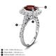 5 - Jazmine 4.34 ctw Red Garnet Antique Cushion Shape (9x7 mm) accented Lab Grown Diamond  Engagement Ring 