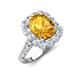 4 - Jazmine 3.62 ctw Citrine Antique Cushion Shape (9x7 mm) accented Lab Grown Diamond  Engagement Ring 