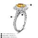 5 - Jazmine 3.62 ctw Citrine Antique Cushion Shape (9x7 mm) accented Lab Grown Diamond  Engagement Ring 
