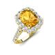 4 - Jazmine 3.62 ctw Citrine Antique Cushion Shape (9x7 mm) accented Lab Grown Diamond  Engagement Ring 
