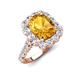 4 - Jazmine 3.62 ctw Citrine Antique Cushion Shape (9x7 mm) accented Lab Grown Diamond  Engagement Ring 