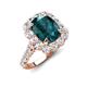 4 - Jazmine 4.24 ctw London Blue Topaz Antique Cushion Shape (9x7 mm) accented Lab Grown Diamond  Engagement Ring 