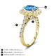 5 - Jazmine 4.19 ctw Blue Topaz Antique Cushion Shape (9x7 mm) accented Lab Grown Diamond  Engagement Ring 
