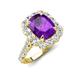 4 - Jazmine 3.62 ctw Amethyst Antique Cushion Shape (9x7 mm) accented Lab Grown Diamond  Engagement Ring 
