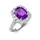 4 - Jazmine 3.62 ctw Amethyst Antique Cushion Shape (9x7 mm) accented Lab Grown Diamond  Engagement Ring 