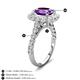 5 - Jazmine 3.62 ctw Amethyst Antique Cushion Shape (9x7 mm) accented Lab Grown Diamond  Engagement Ring 