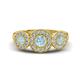 1 - Rocco 0.68 ctw Aquamarine (4 mm) Three Stone accented Lab Grown Diamond Engagement Ring 