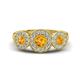 1 - Rocco 0.68 ctw Citrine (4 mm) Three Stone accented Lab Grown Diamond Engagement Ring 
