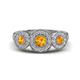 1 - Rocco 0.68 ctw Citrine (4 mm) Three Stone accented Lab Grown Diamond Engagement Ring 