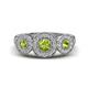 1 - Rocco 0.84 ctw Peridot (4 mm) Three Stone accented Lab Grown Diamond Engagement Ring 