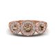 1 - Rocco 0.73 ctw Smoky Quartz (4 mm) Three Stone accented Lab Grown Diamond Engagement Ring 