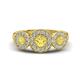 1 - Rocco 0.77 ctw Yellow Sapphire (4 mm) Three Stone accented Lab Grown Diamond Engagement Ring 