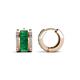 1 - Eliana Fine Unseen Collection 1.34 ctw Baguette Shape Emerald and Round Diamond Channel Set Hoop Earrings 