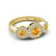 3 - Rocco 0.68 ctw Citrine (4 mm) Three Stone accented Lab Grown Diamond Engagement Ring 
