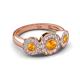 3 - Rocco 0.68 ctw Citrine (4 mm) Three Stone accented Lab Grown Diamond Engagement Ring 
