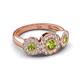 3 - Rocco 0.84 ctw Peridot (4 mm) Three Stone accented Lab Grown Diamond Engagement Ring 