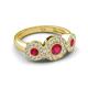 3 - Rocco 0.76 ctw Ruby (4 mm) Three Stone accented Lab Grown Diamond Engagement Ring 
