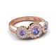 3 - Rocco 0.73 ctw Tanzanite (4 mm) Three Stone accented Lab Grown Diamond Engagement Ring 