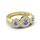 3 - Rocco 0.73 ctw Tanzanite (4 mm) Three Stone accented Lab Grown Diamond Engagement Ring 