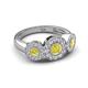 3 - Rocco 0.75 ctw Yellow Diamond (4 mm) Three Stone accented Lab Grown Diamond Engagement Ring 