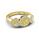 3 - Rocco 0.75 ctw Yellow Diamond (4 mm) Three Stone accented Lab Grown Diamond Engagement Ring 