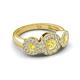 3 - Rocco 0.77 ctw Yellow Sapphire (4 mm) Three Stone accented Lab Grown Diamond Engagement Ring 