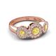 3 - Rocco 0.77 ctw Yellow Sapphire (4 mm) Three Stone accented Lab Grown Diamond Engagement Ring 