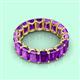 3 - Victoria 6x4 mm Emerald Cut Amethyst Eternity Band 