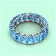 3 - Victoria 6x4 mm Emerald Cut Blue Topaz Eternity Band 