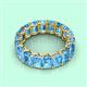 3 - Victoria 6x4 mm Emerald Cut Blue Topaz Eternity Band 