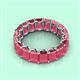 3 - Victoria 6x4 mm Emerald Cut Rhodolite Garnet Eternity Band 