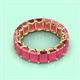 3 - Victoria 6x4 mm Emerald Cut Rhodolite Garnet Eternity Band 